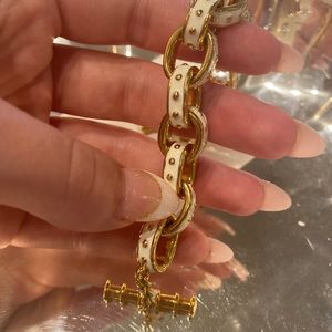 Vintage white and gold chain bracelet